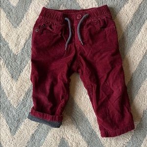 Baby Gap jersey lined, corduroy pants